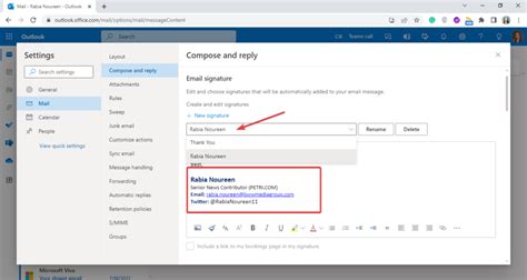 how to change outlook email signature.
